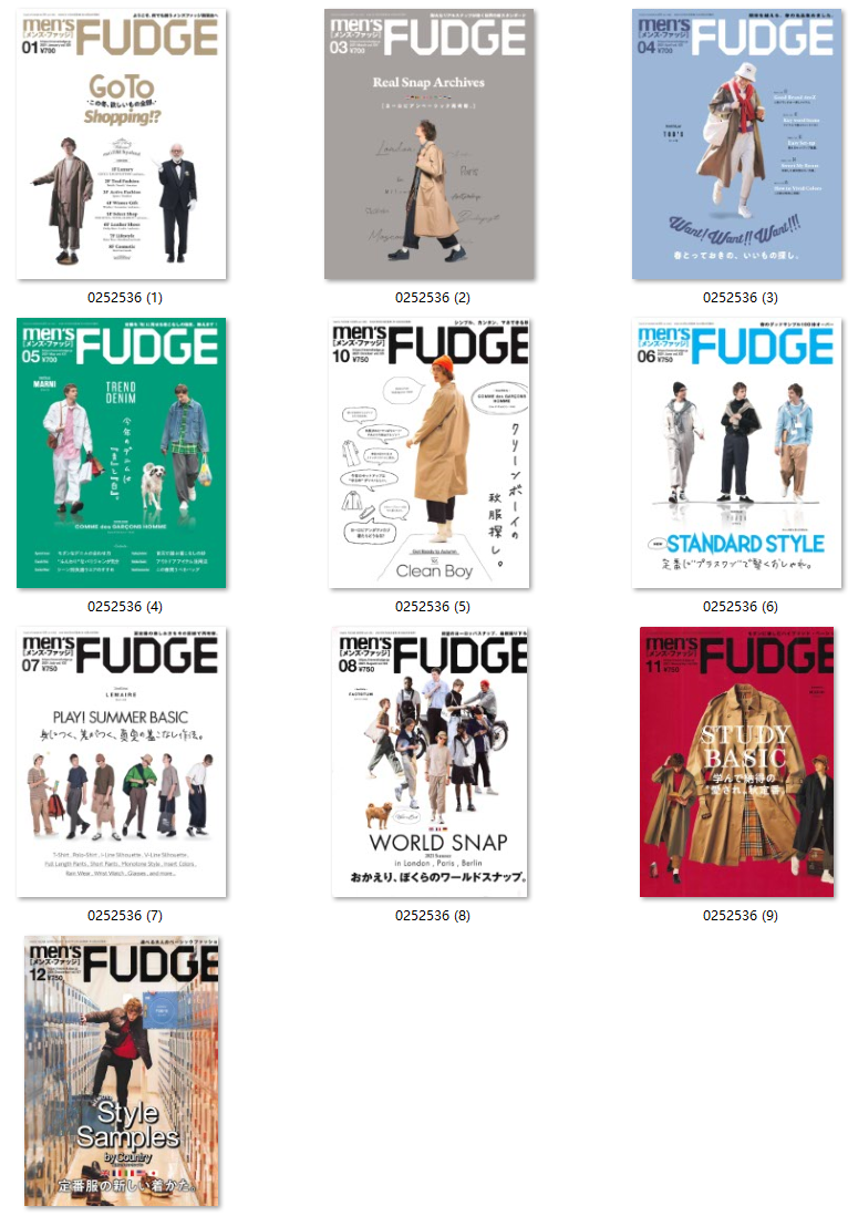 [日本版]men’s Fudge 日法英伦风时尚男士服装穿搭PDF电子杂志 2021年合集订阅（10本）