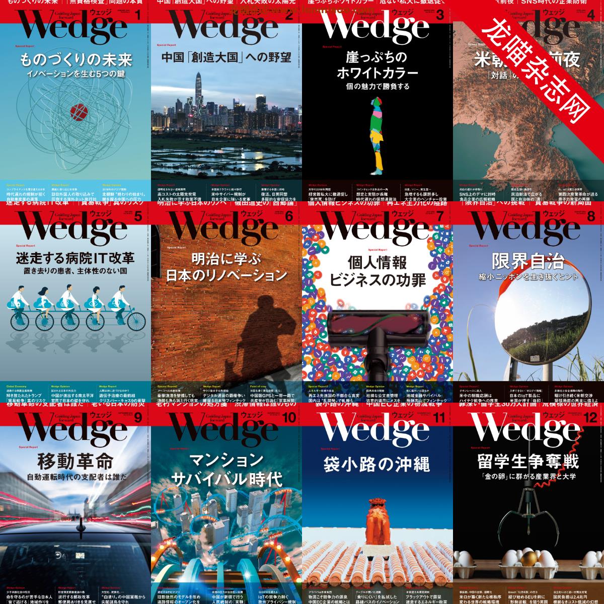 [日本版]Wedge 商业综合信息杂志PDF电子版 2018年合集（全12本）