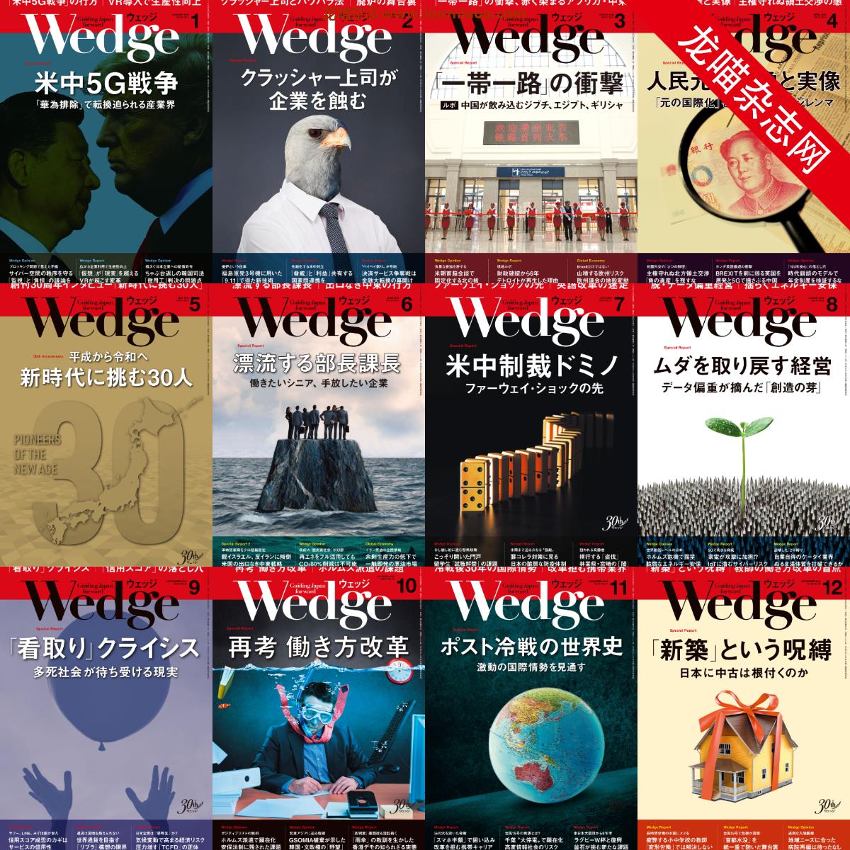 [日本版]Wedge 商业综合信息杂志PDF电子版 2019年合集（全12本）