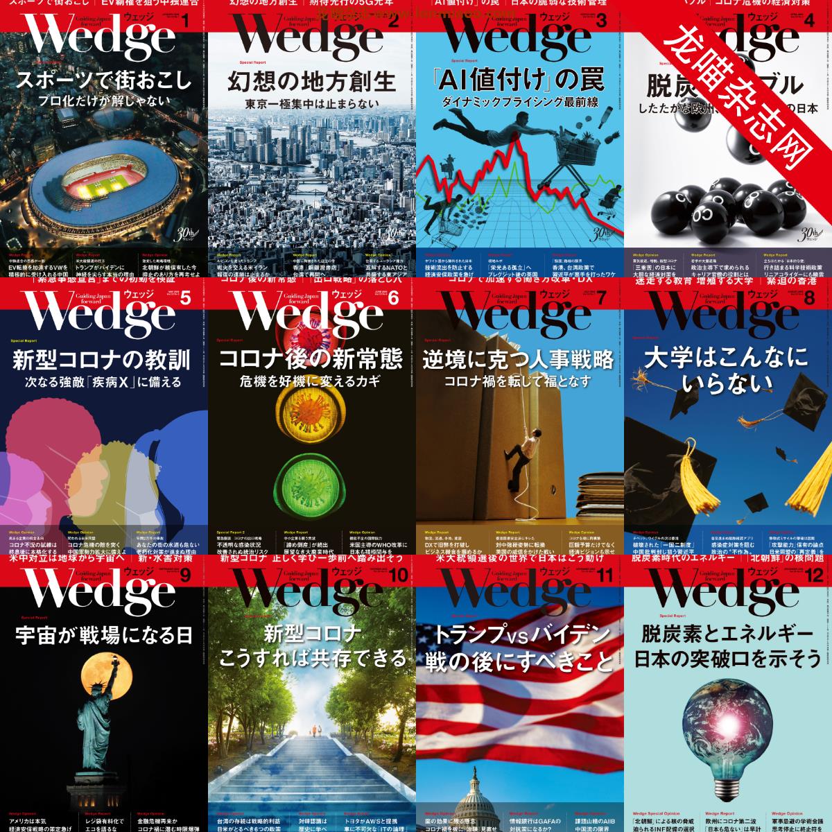 [日本版]Wedge 商业综合信息杂志PDF电子版 2020年合集（全12本）