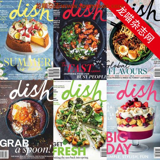 [新西兰版]Dish 经典美食杂志PDF电子版 2019年合集(全6本)