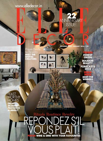 Elle Decor India – December 2022-January 2023室内设计电子杂志PDF下载