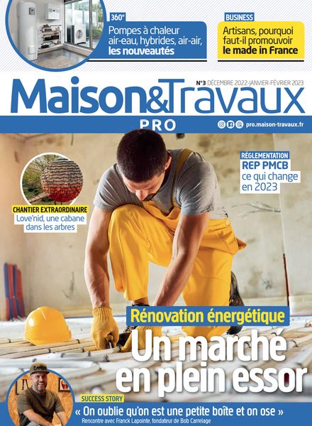 Maison & Travaux Pro – Decembre 2022 – Fevrier 2023室内设计电子杂志PDF下载